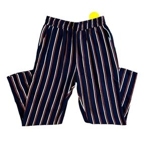 Forever 21 Pants Navy/Orange/White Stripe Women's Size Small